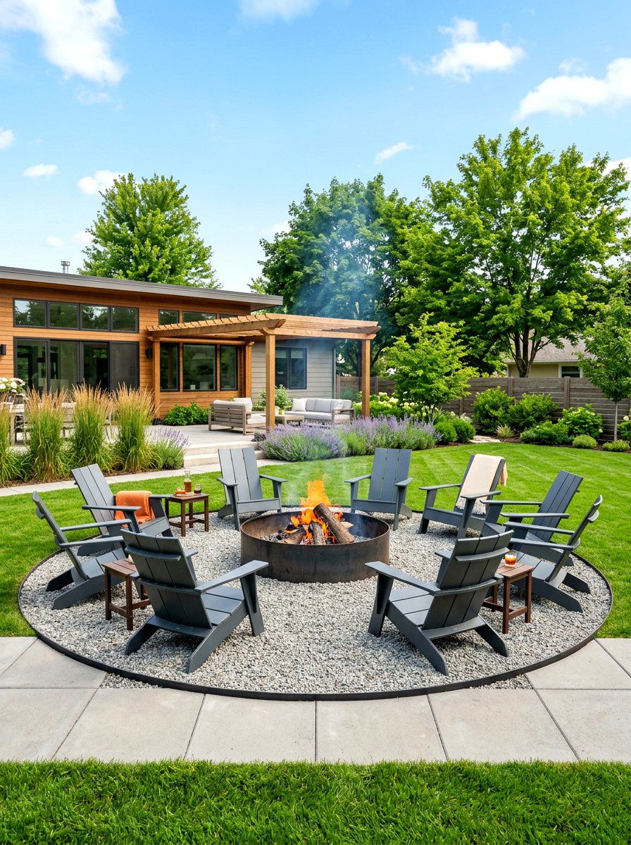 Circular gravel fire pit - 30 diy style fire pit ideas