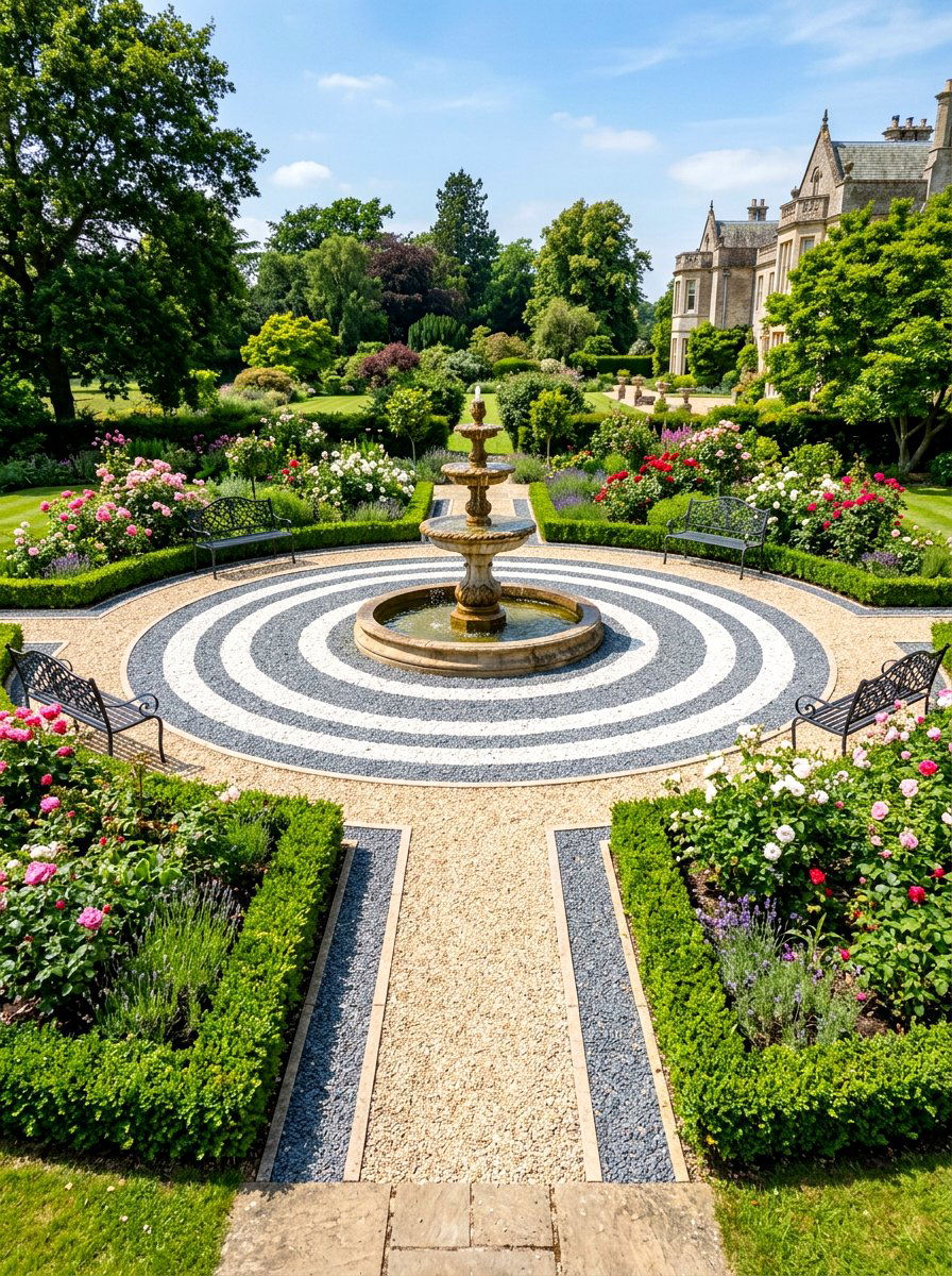 Circular gravel patio path - 30 gravel path backyard ideas