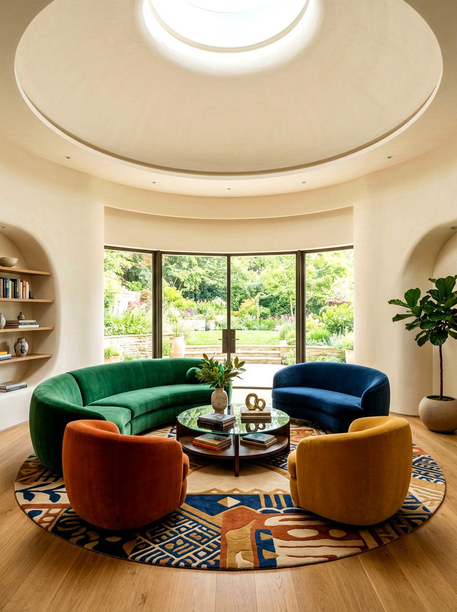 Circular living room seating - 30 intentional living room ideas
