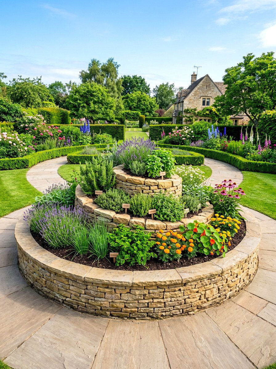 Circular raised garden beds - 30 raised vegetable garden ideas