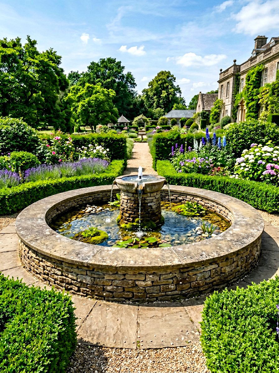 Circular stone bench - 30 front yard seating ideas
