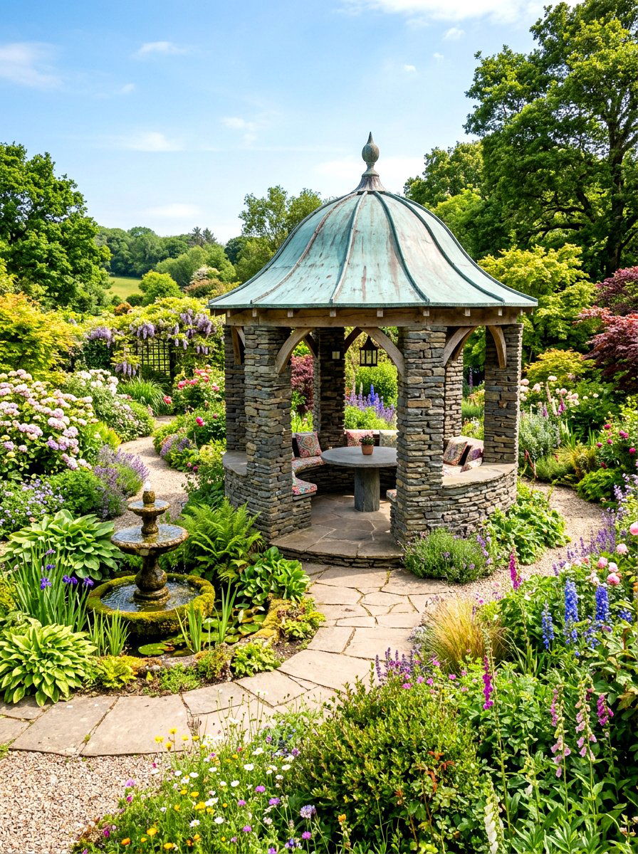 Circular stone pavilion - 30 open air pavilion ideas