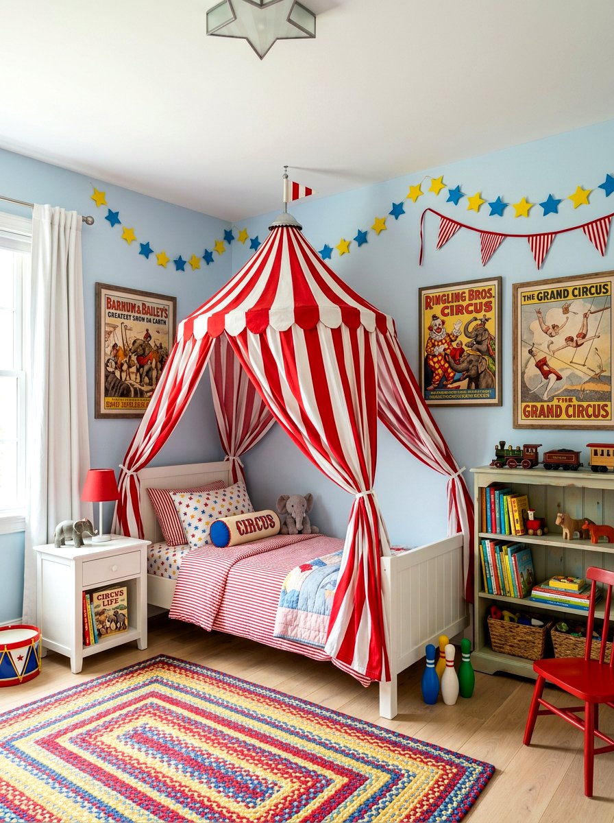 Circus Canopy Kids Room - 30 kids room ideas