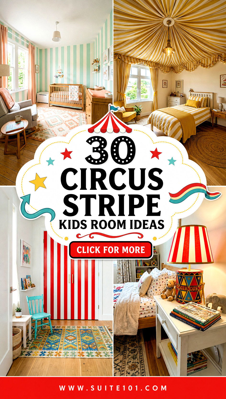 Circus Stripe Kids Room Ideas 30 Playful Stripes Kids Love - Circus Stripe Kids Room Ideas: 30 Playful Stripes Kids Love