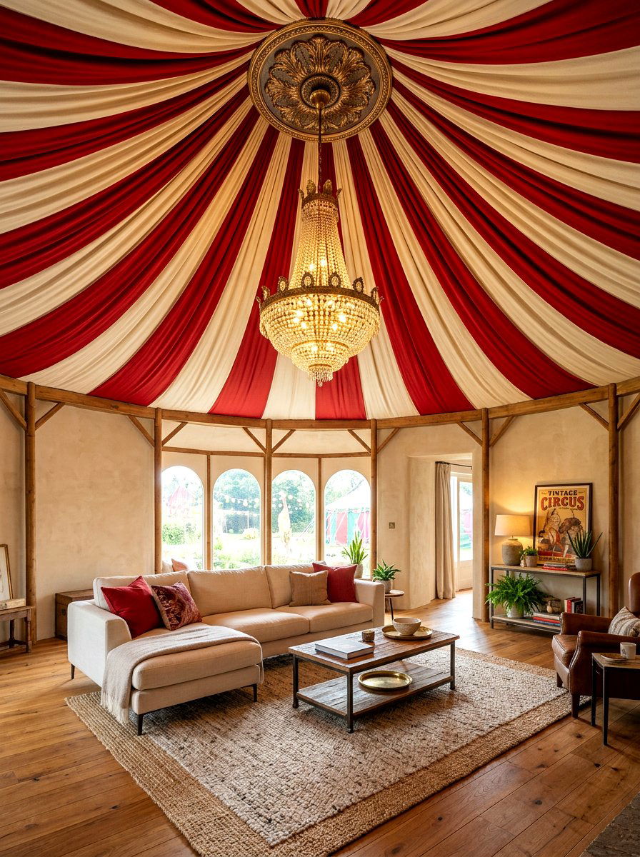 Circus Tent Ceiling Living Room - 30 circus inspired living room ideas