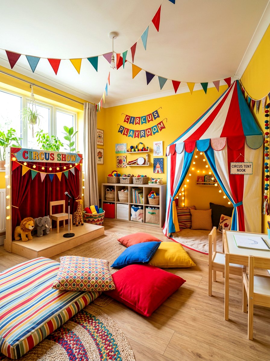 Circus tent playroom - 30 vintage circus decor ideas
