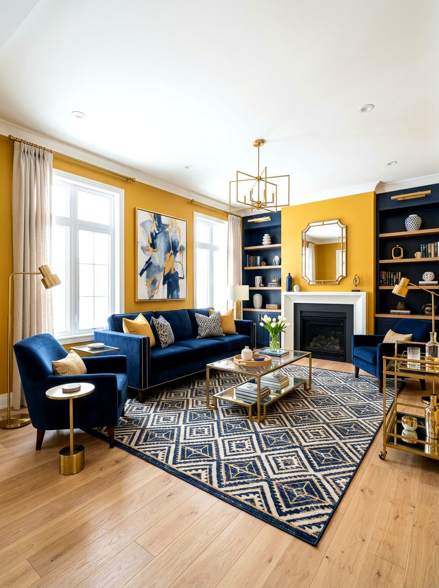 Citrine Yellow Living Room - 30 jewel tone living room ideas