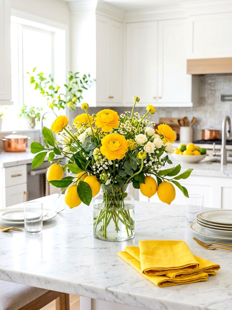 Citrus And Floral Centerpiece Table - 30 floral tablescape ideas
