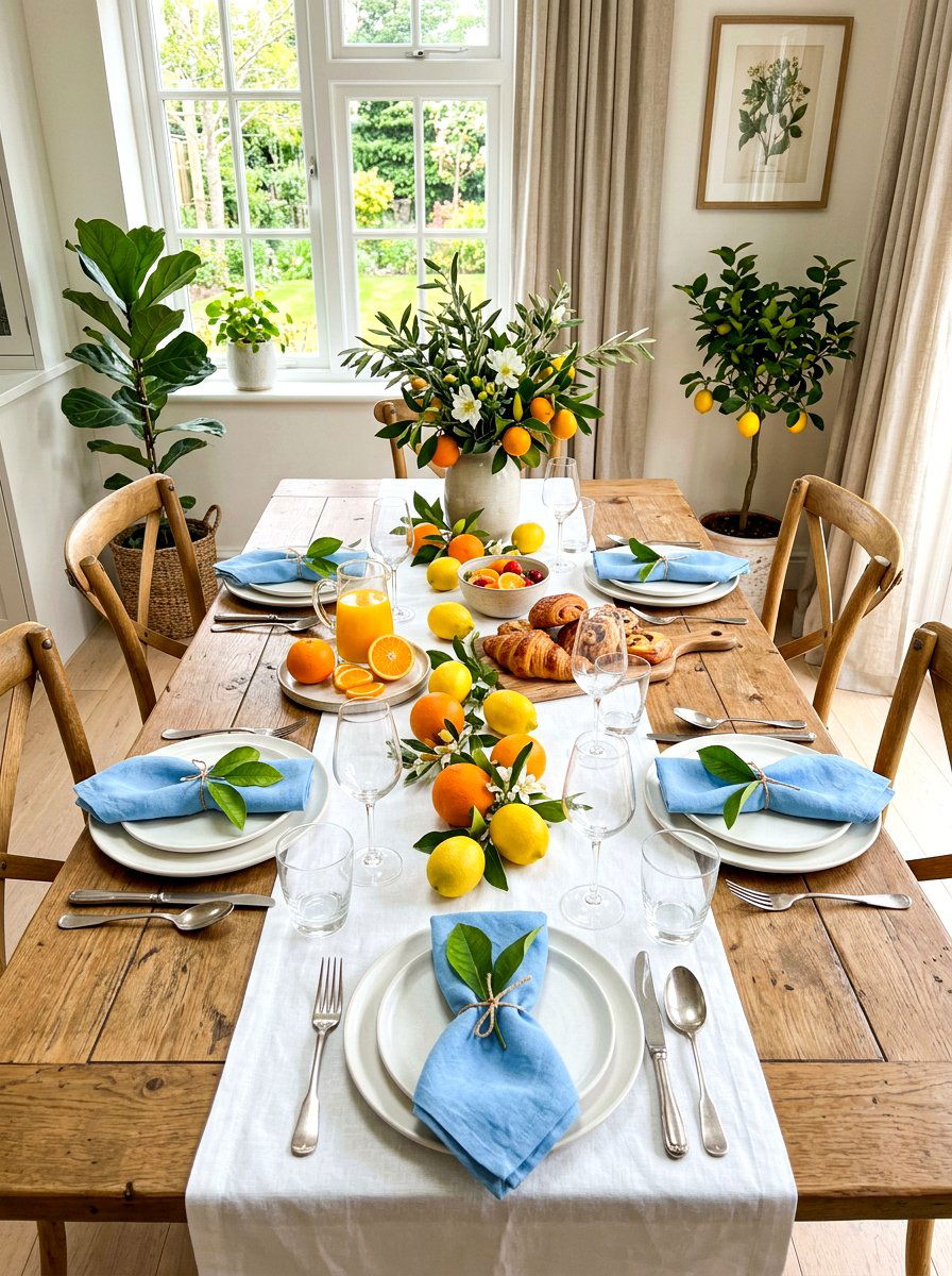 Citrus Brunch Table - 30 brunch tablescape ideas