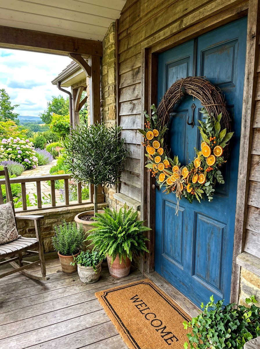 Citrus Door Wreath - 30 dried orange decor ideas