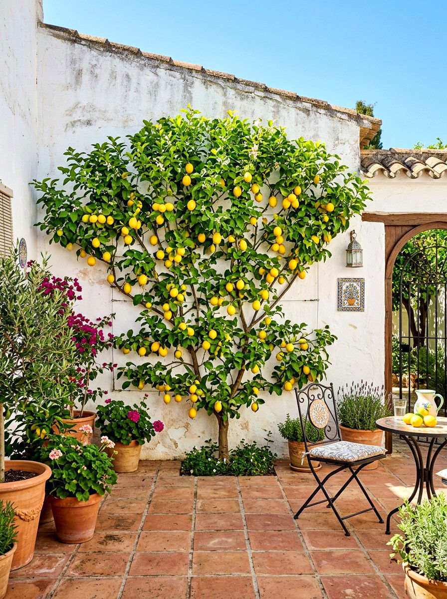 Citrus Fan Tree - 30 espalier fruit tree wall ideas