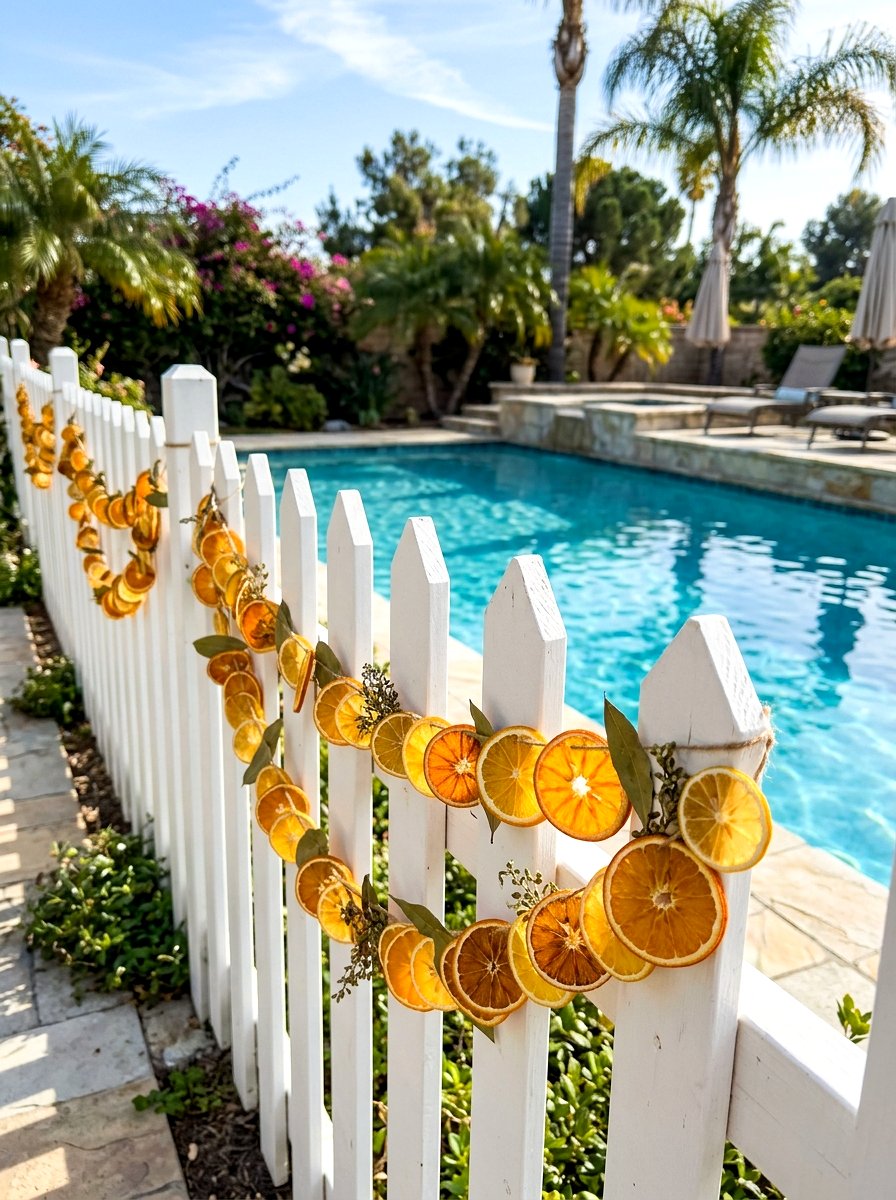 Citrus Fruit Garland - 30 pool party decor ideas
