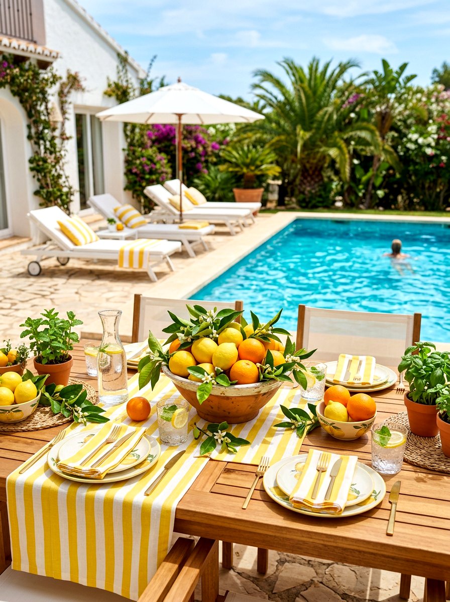 Citrus Summer Table - 30 pool party tablescape ideas