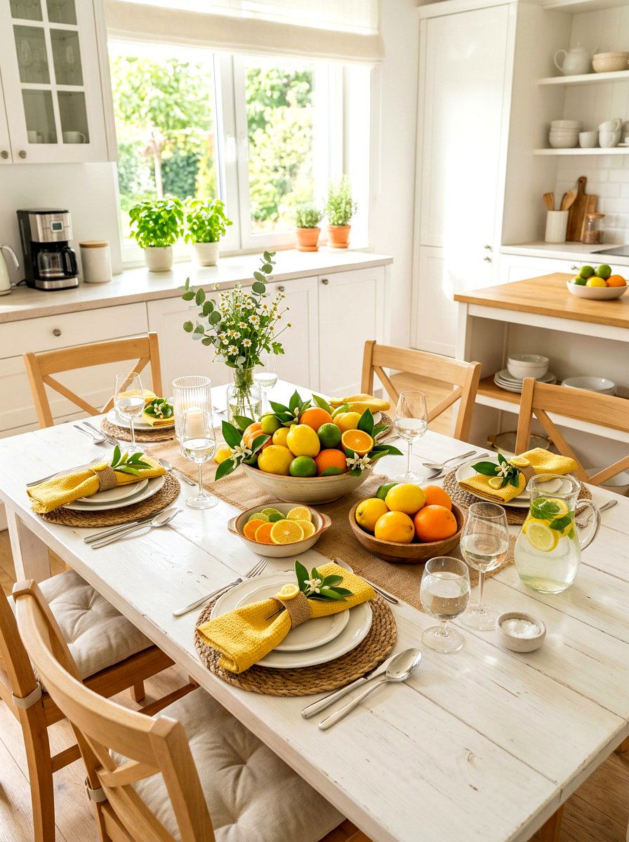 Citrus Table Decor - 30 spring brunch table ideas