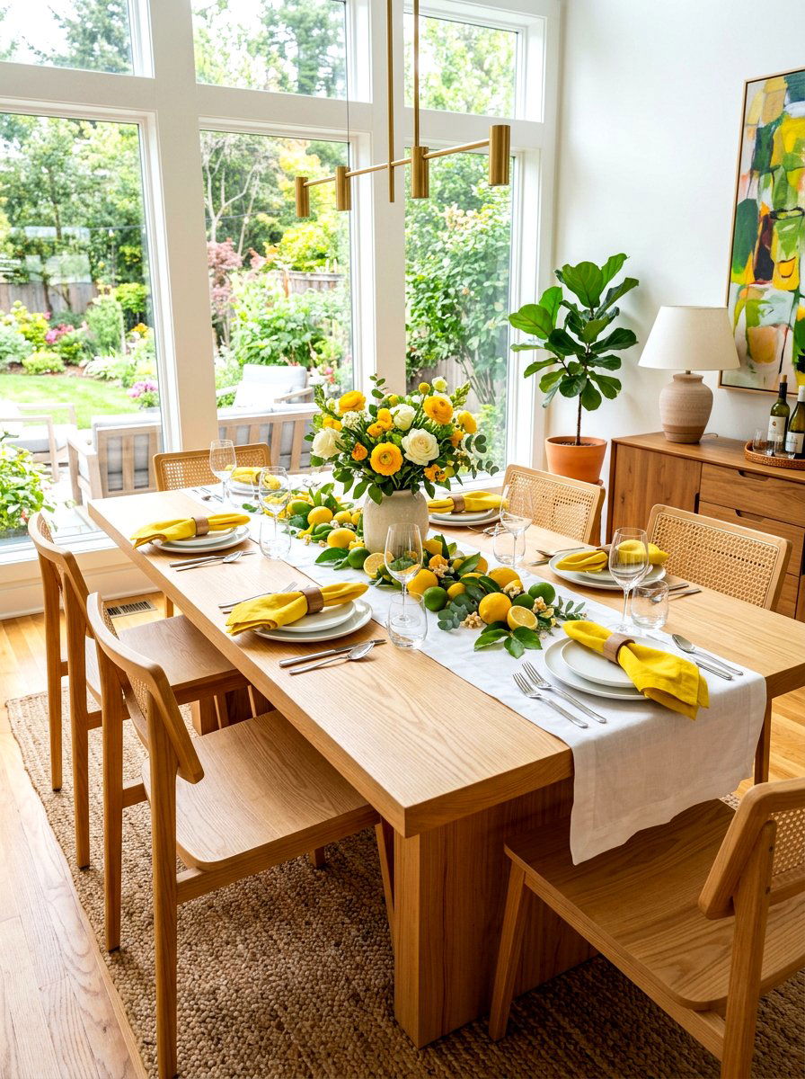 Citrus Table Setting - 30 spring dining table ideas