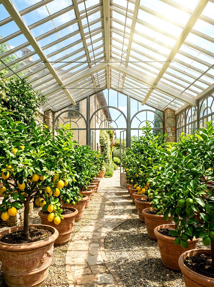 Citrus Tree Area - 30 greenhouse plant layout ideas