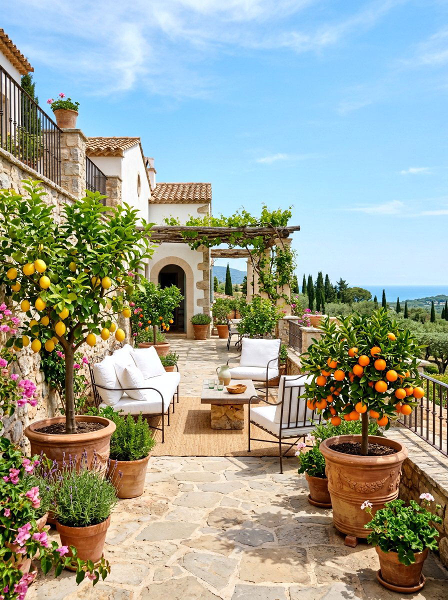 Citrus Tree Patio - 30 Mediterranean garden ideas