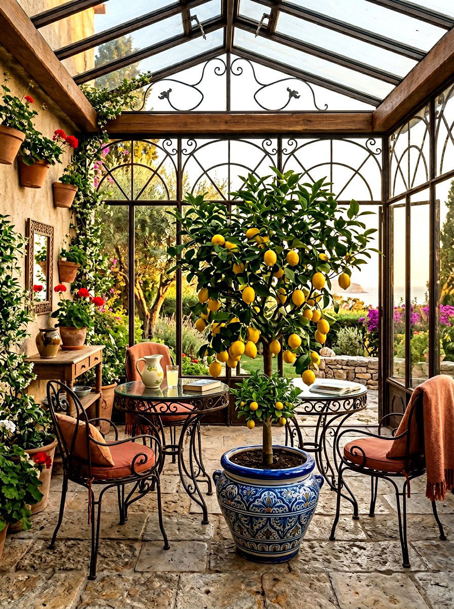 Citrus Tree Sunroom - 30 sunroom plant ideas