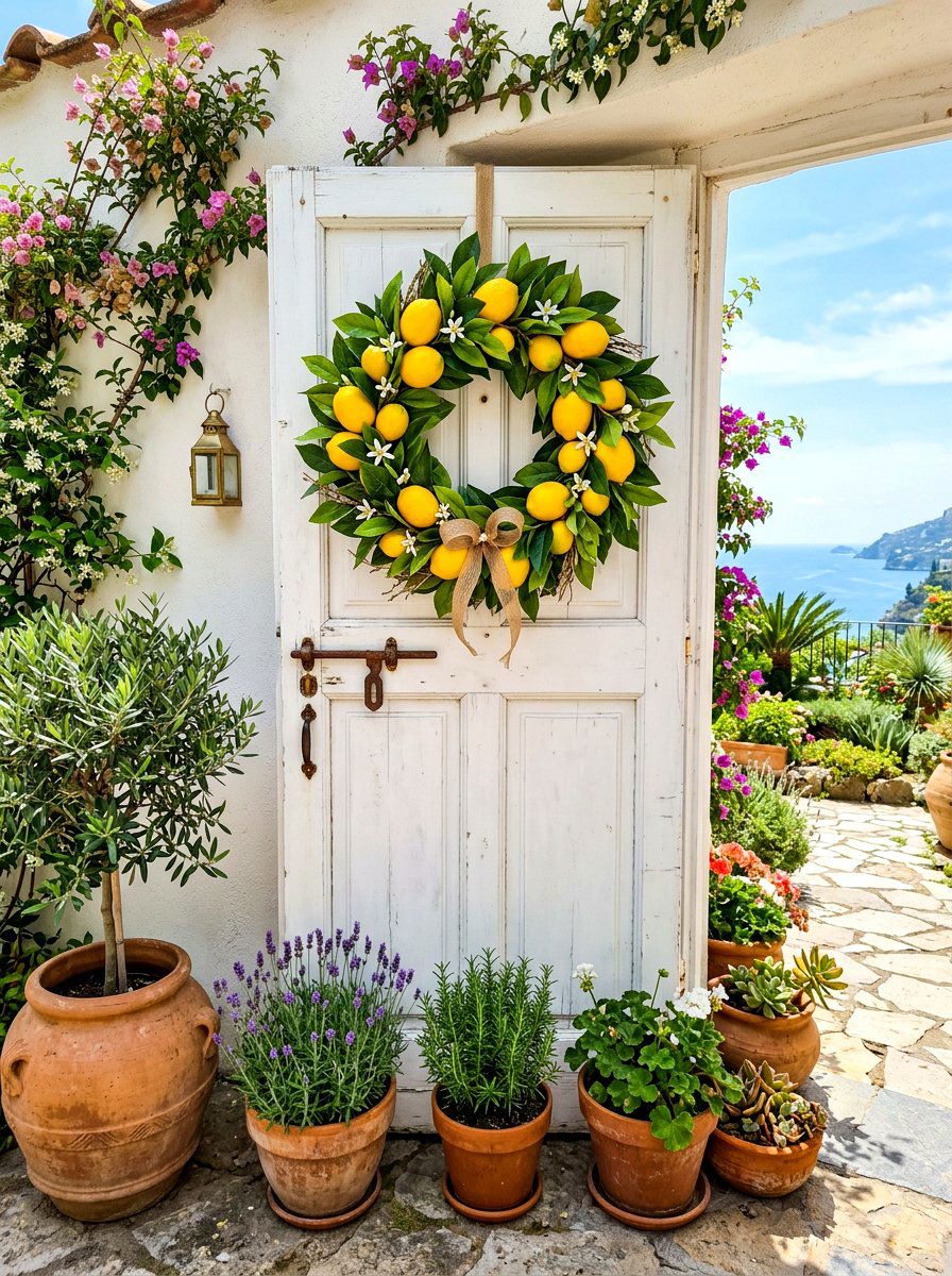 Citrus Wreath - 30 spring wreath ideas for front door