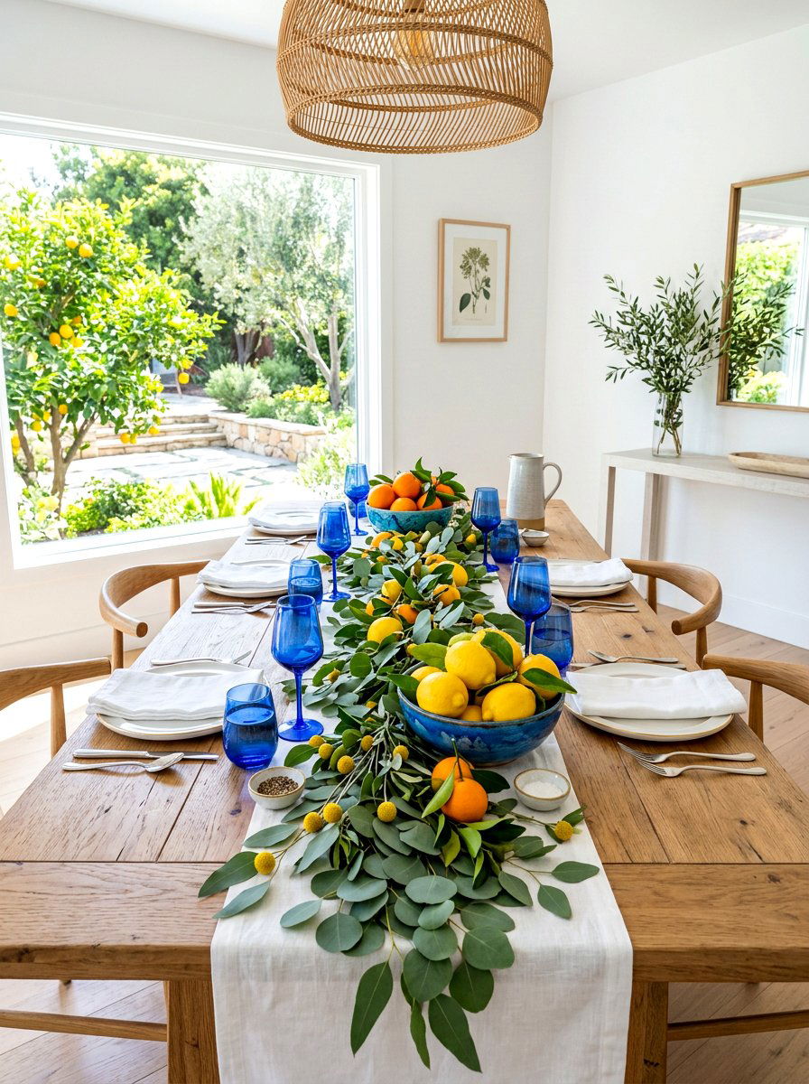 Citrus garden look - 30 garden inspired tablescape ideas