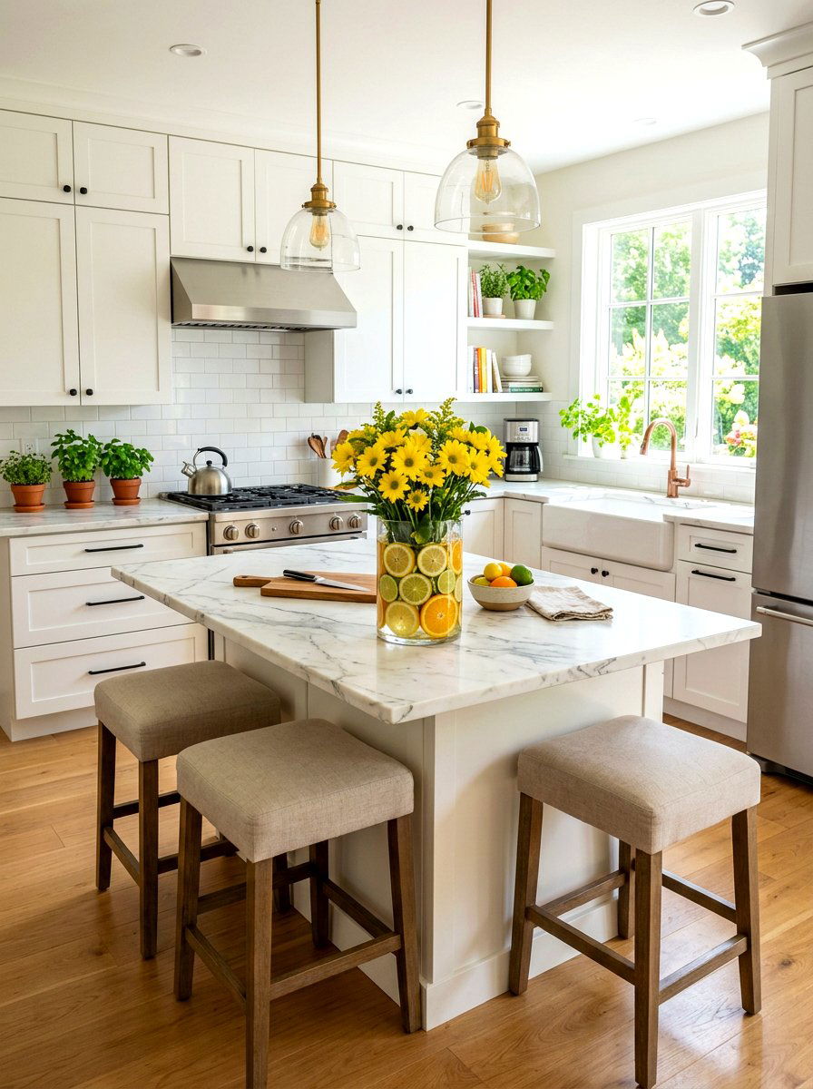 Citrus slice vase - 30 summer table centerpiece ideas