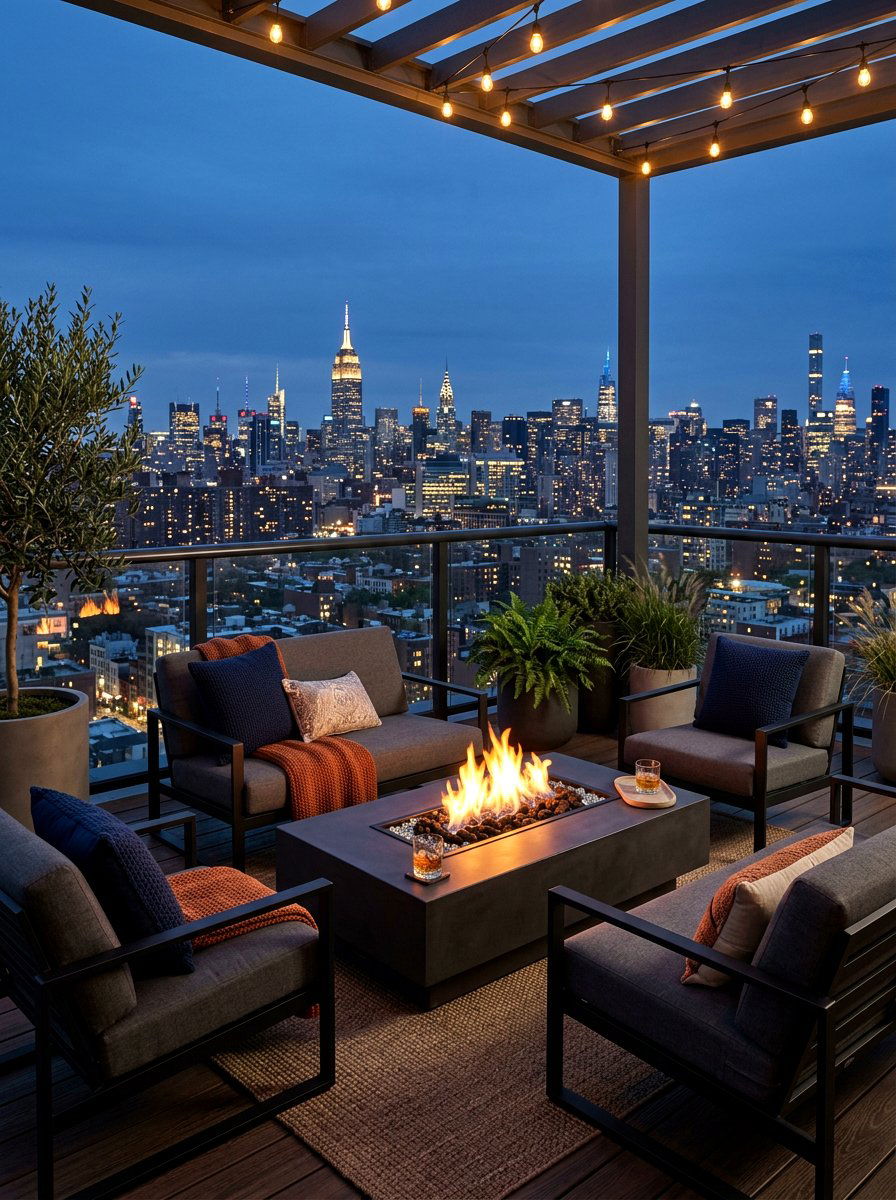 City terrace fire pit - 30 city terrace decor ideas