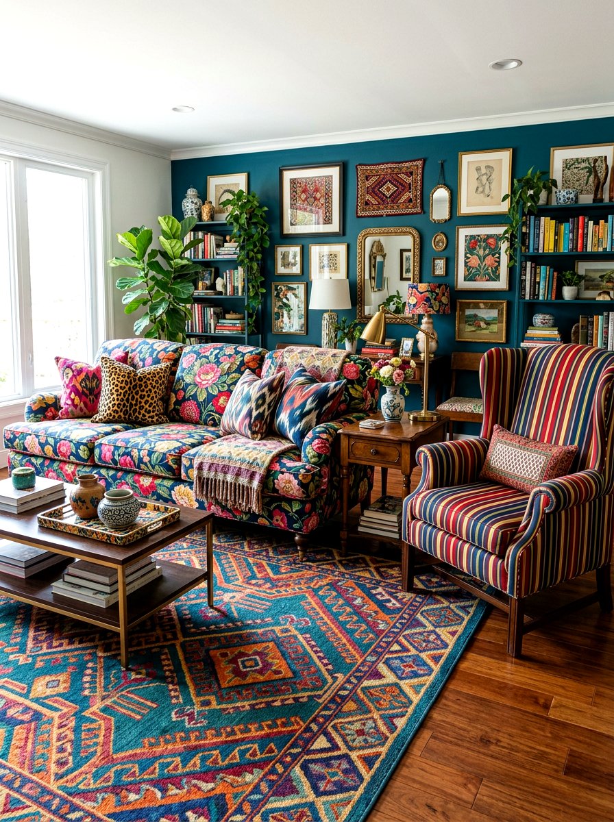 Clashing Upholstery Patterns - 30 maximalist decor ideas