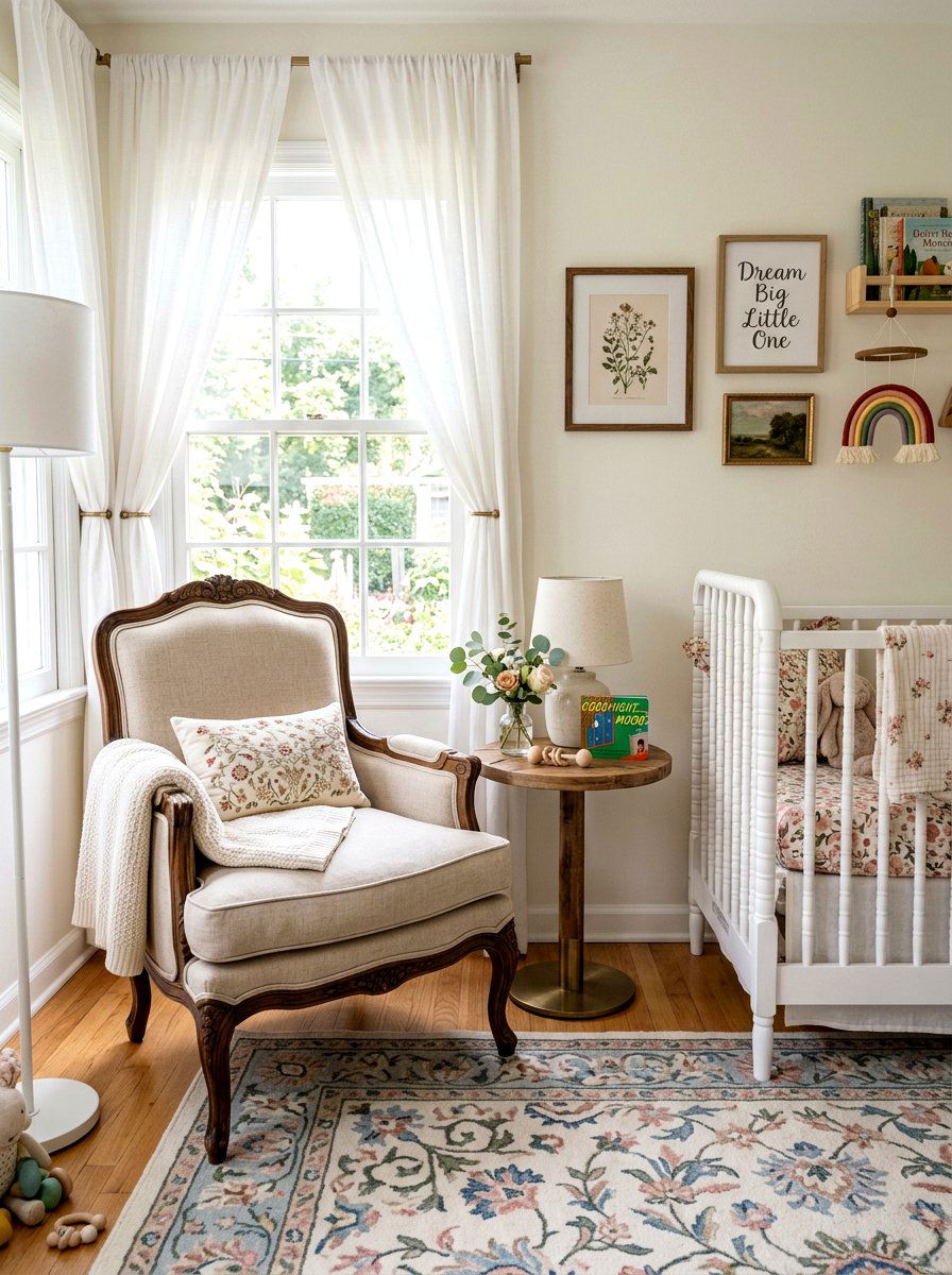 Classic Bergere Chair Nursery Seating - 30 French nursery decor ideas