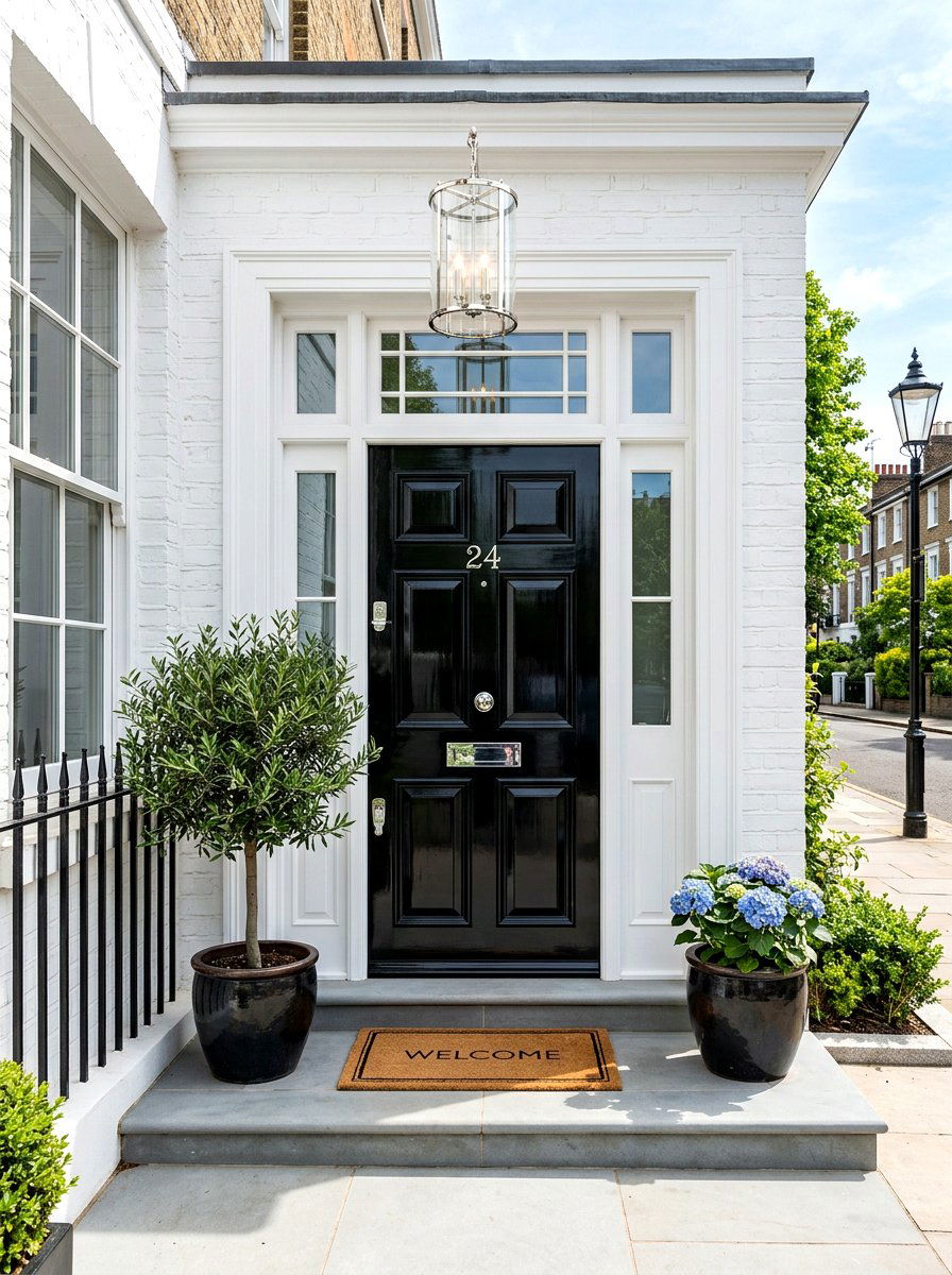 Classic Black Front Door - 30 front door paint color ideas