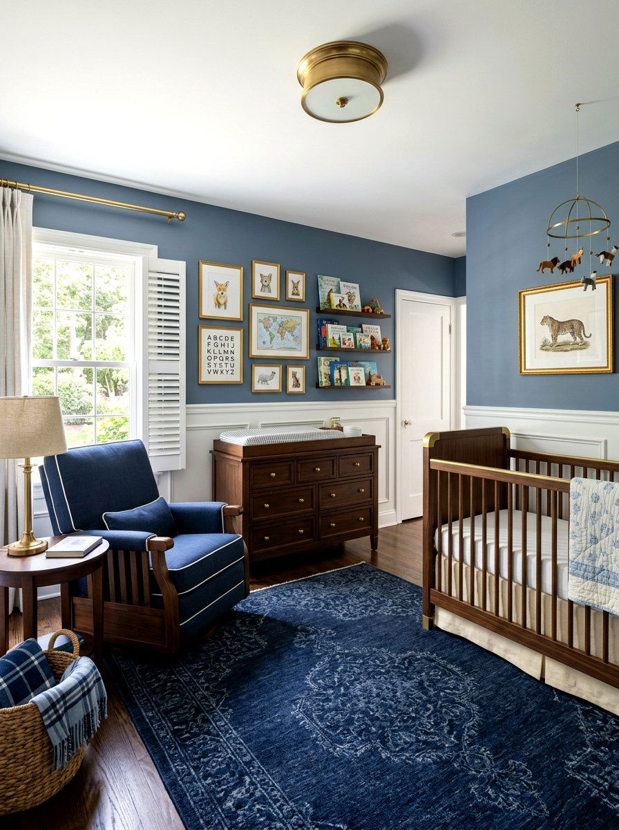 Classic Blue Nursery - 30 old money nursery ideas