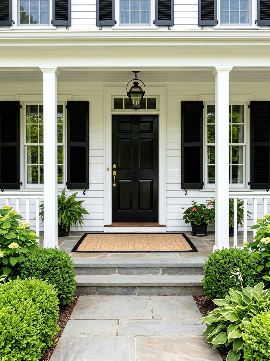 Classic Bordered Sisal Rug - 30 front porch rug ideas