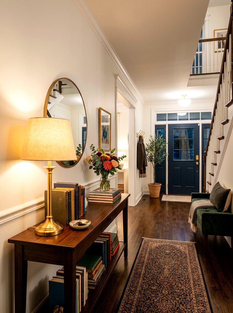 Classic Brass Desk Lamp - 30 Nancy Meyers entryway ideas