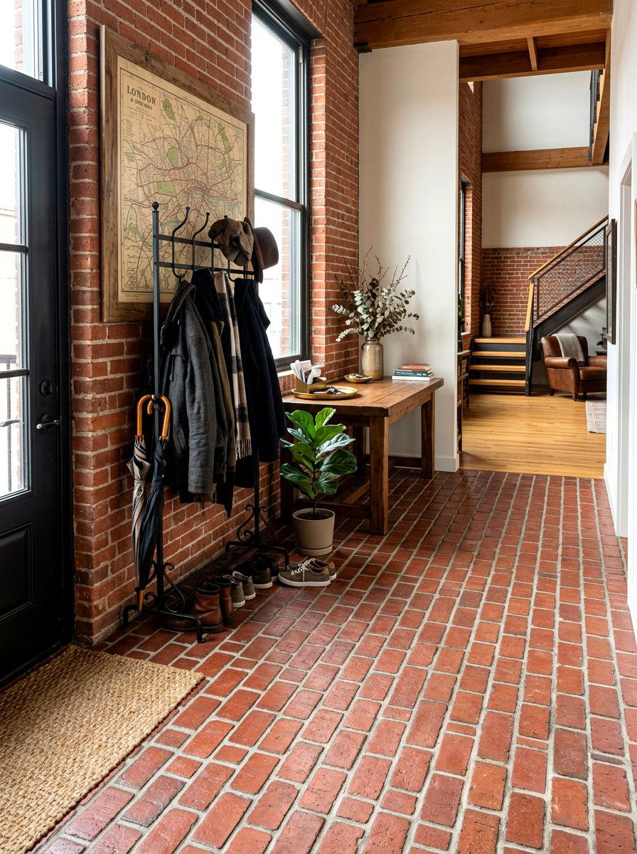 Classic Brick Pattern Tile - 30 peel and stick floor ideas