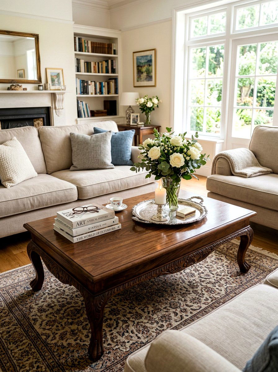Classic Coffee Table Setup - 30 classic traditional living room ideas