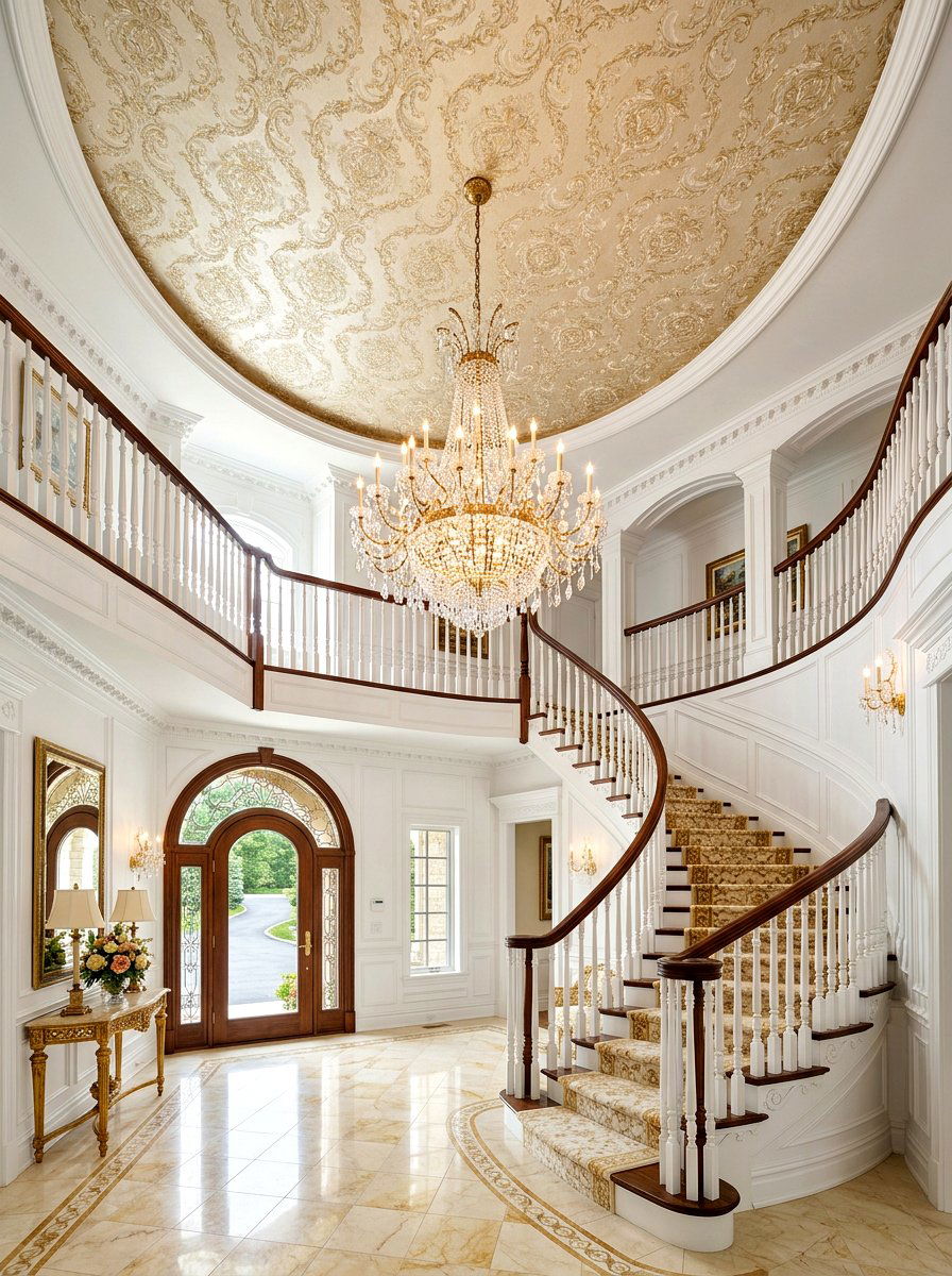 Classic Damask Grand Entry - 30 wallpaper ceiling ideas