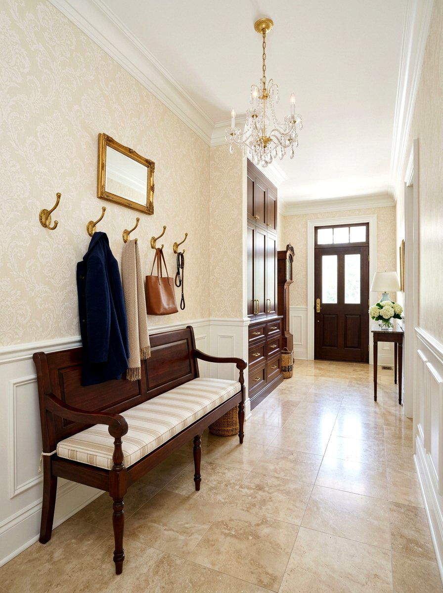 Classic Damask Mudroom Wallpaper - 30 mudroom wallpaper ideas