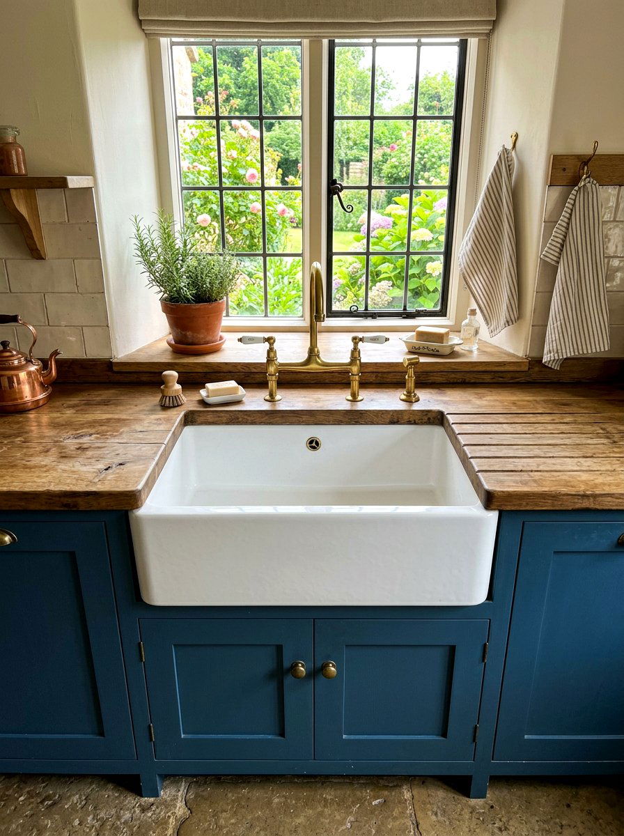 Classic English Farmhouse Sink - 30 apron sink kitchen ideas