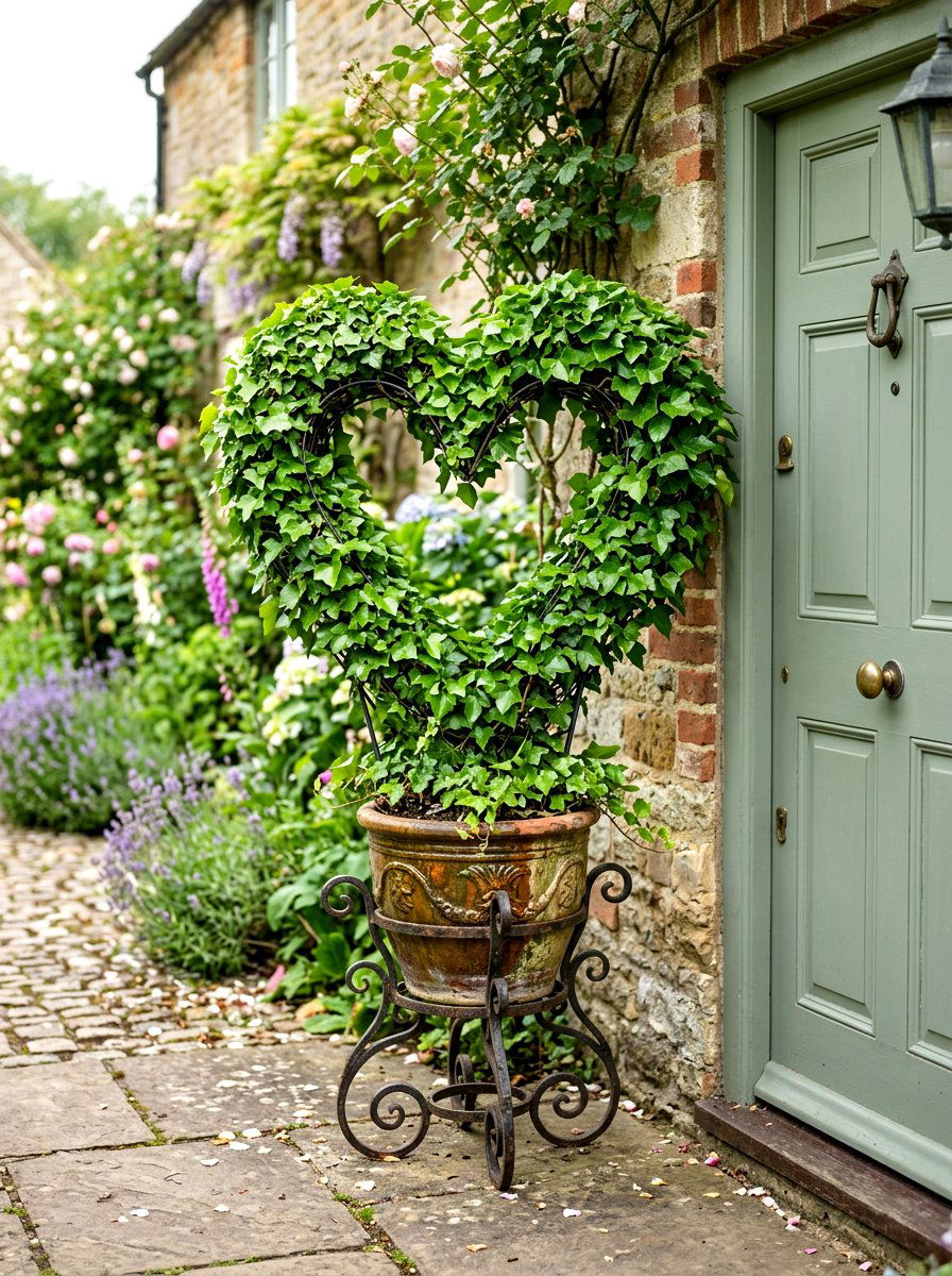 Classic English Ivy Topiary - 30 topiary front porch ideas aesthetic