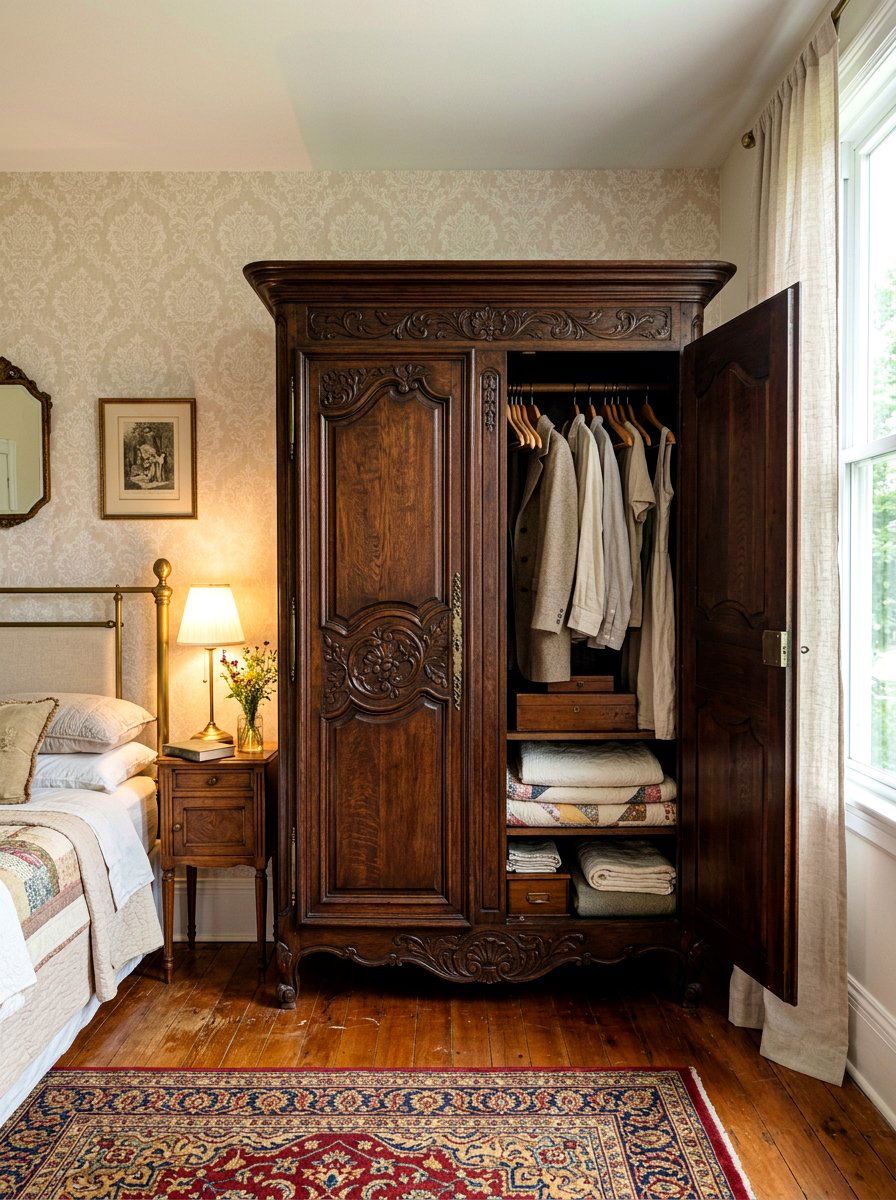 Classic Freestanding Wardrobe Armoire - 30 capsule wardrobe closet ideas
