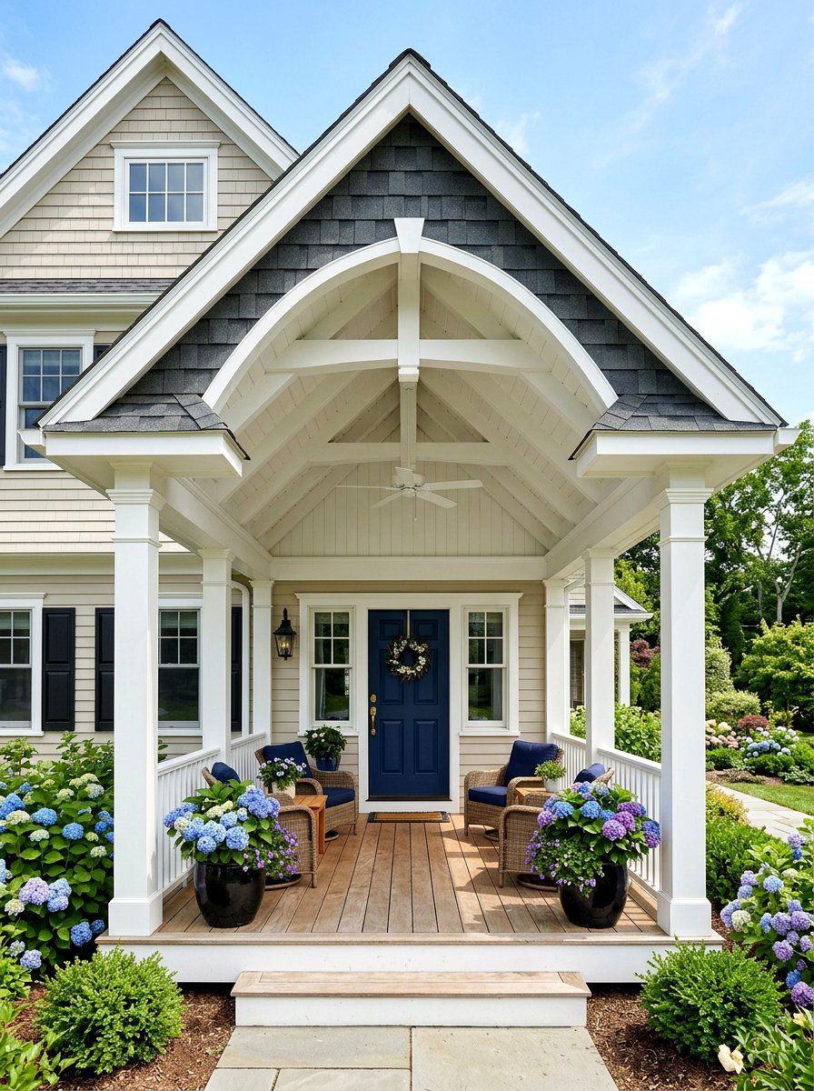 Classic Gable Roof Porch - 30 covered entryway ideas