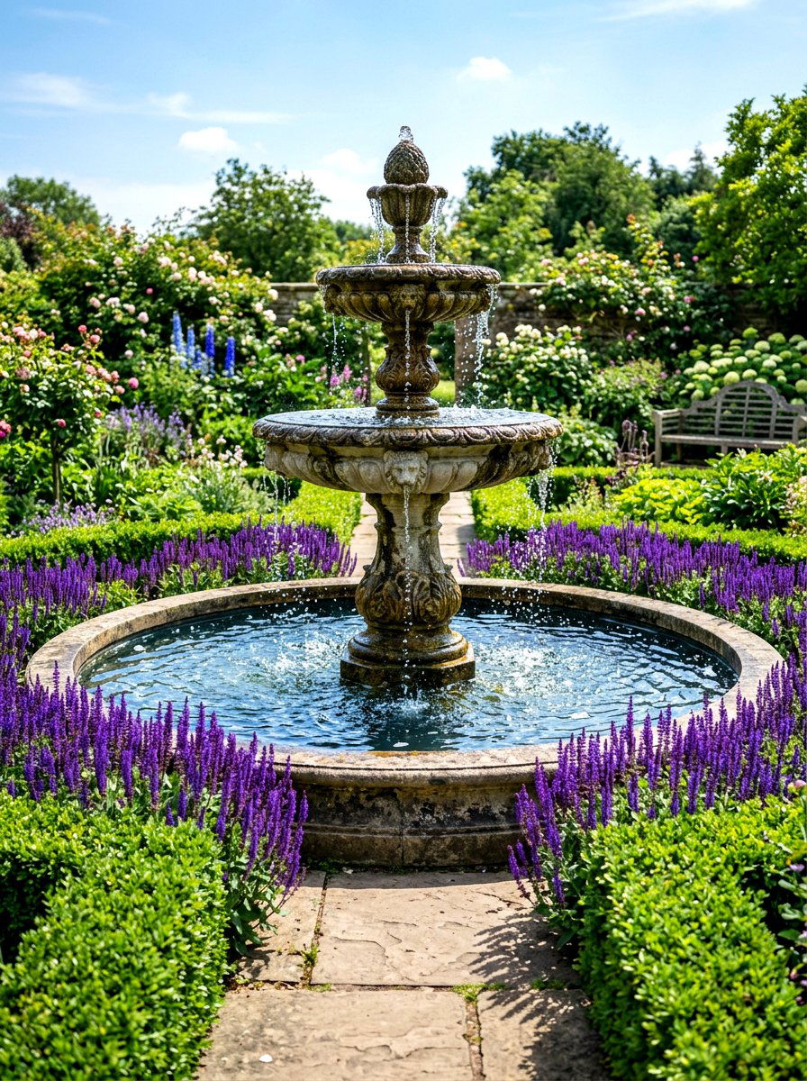 Classic Garden Fountain - 30 formal garden ideas
