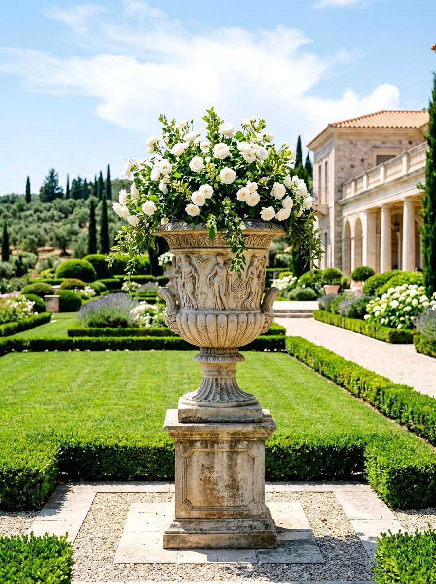 Classic Greek Style Garden Urn - 30 large planter ideas