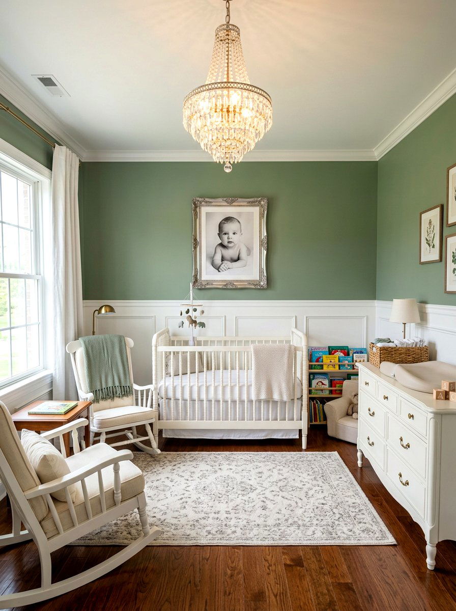 Classic Green Nursery - 30 soft green nursery ideas
