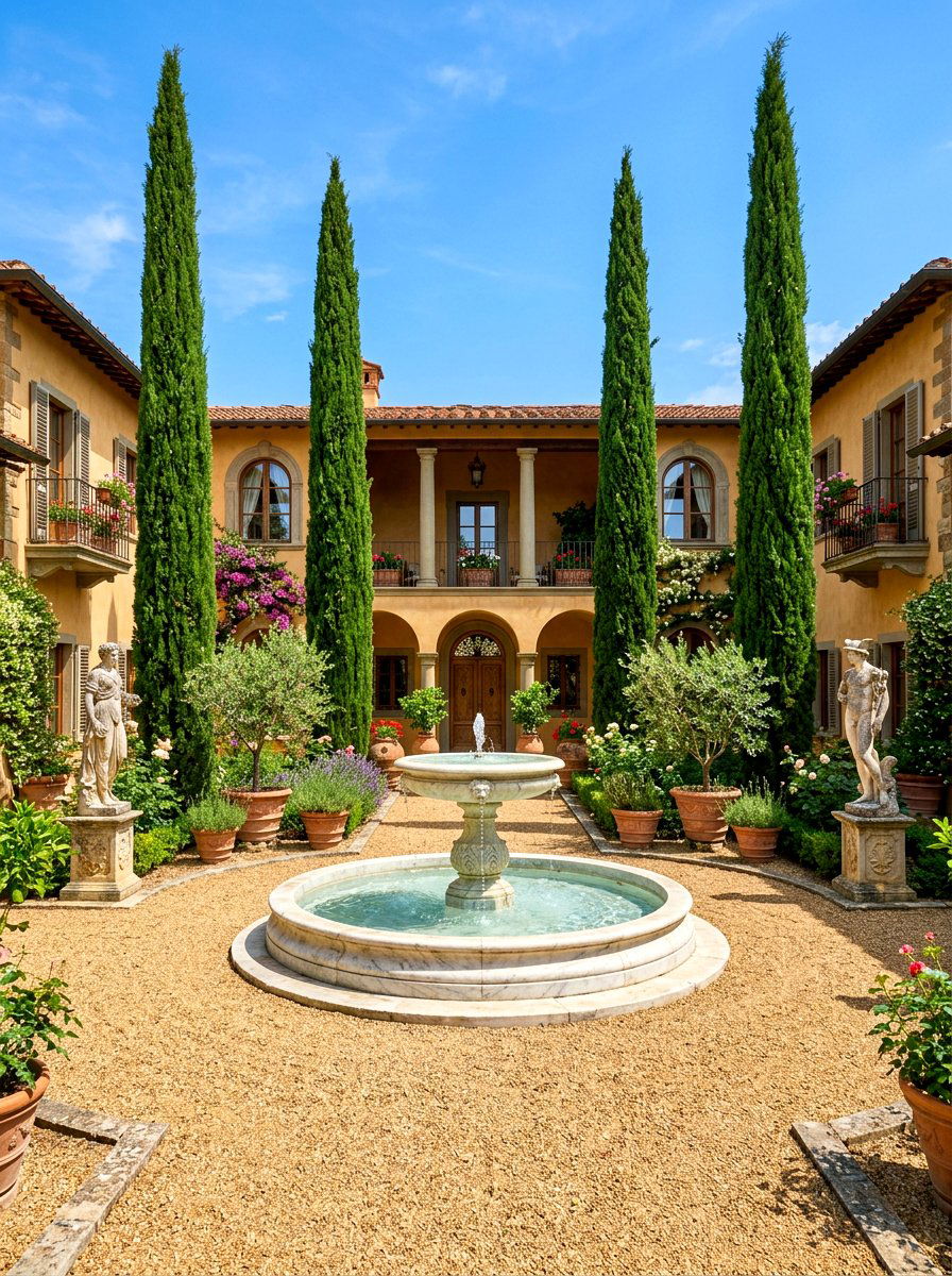 Classic Italianate Courtyard - 30 cloister garden ideas