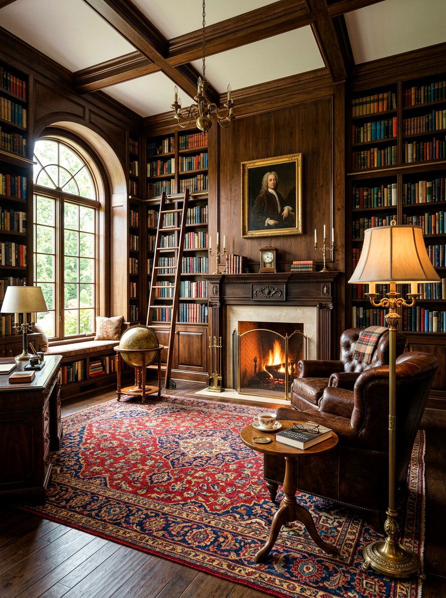 Classic Library - 30 old money living room ideas