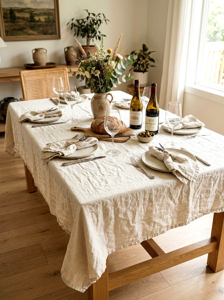Classic Linen Texture - 30 casual dinner table ideas