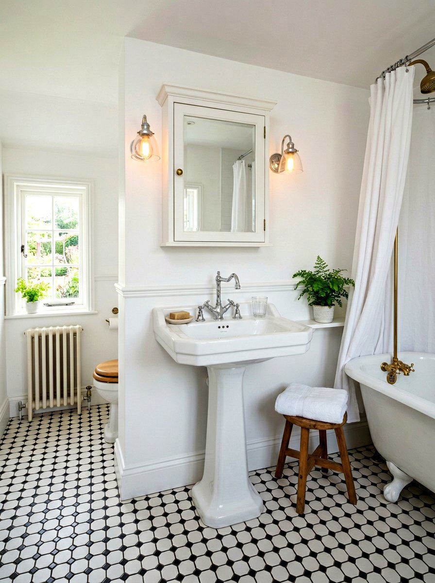 Classic Pedestal Sink - 30 cottage bathroom ideas