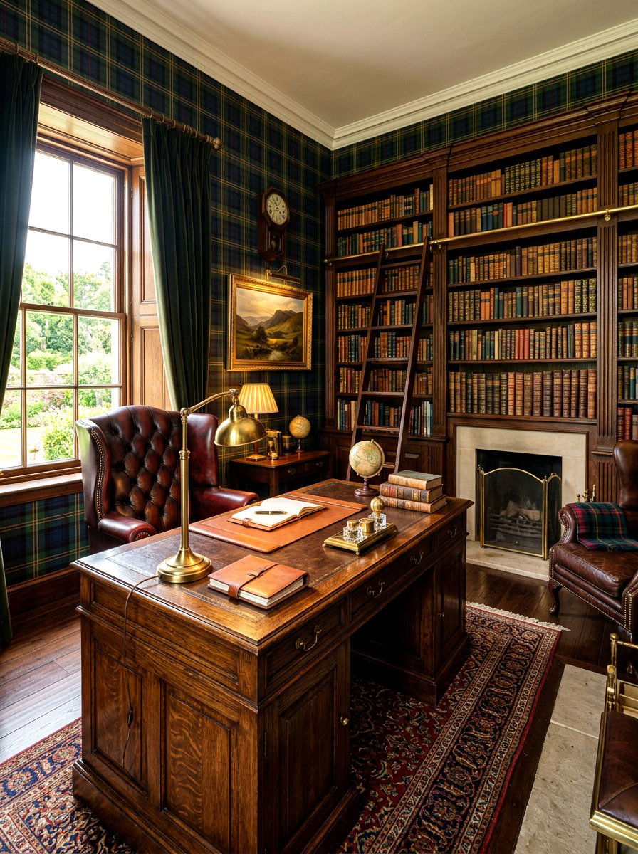 Classic Plaid Wallpaper - 30 office wallpaper ideas