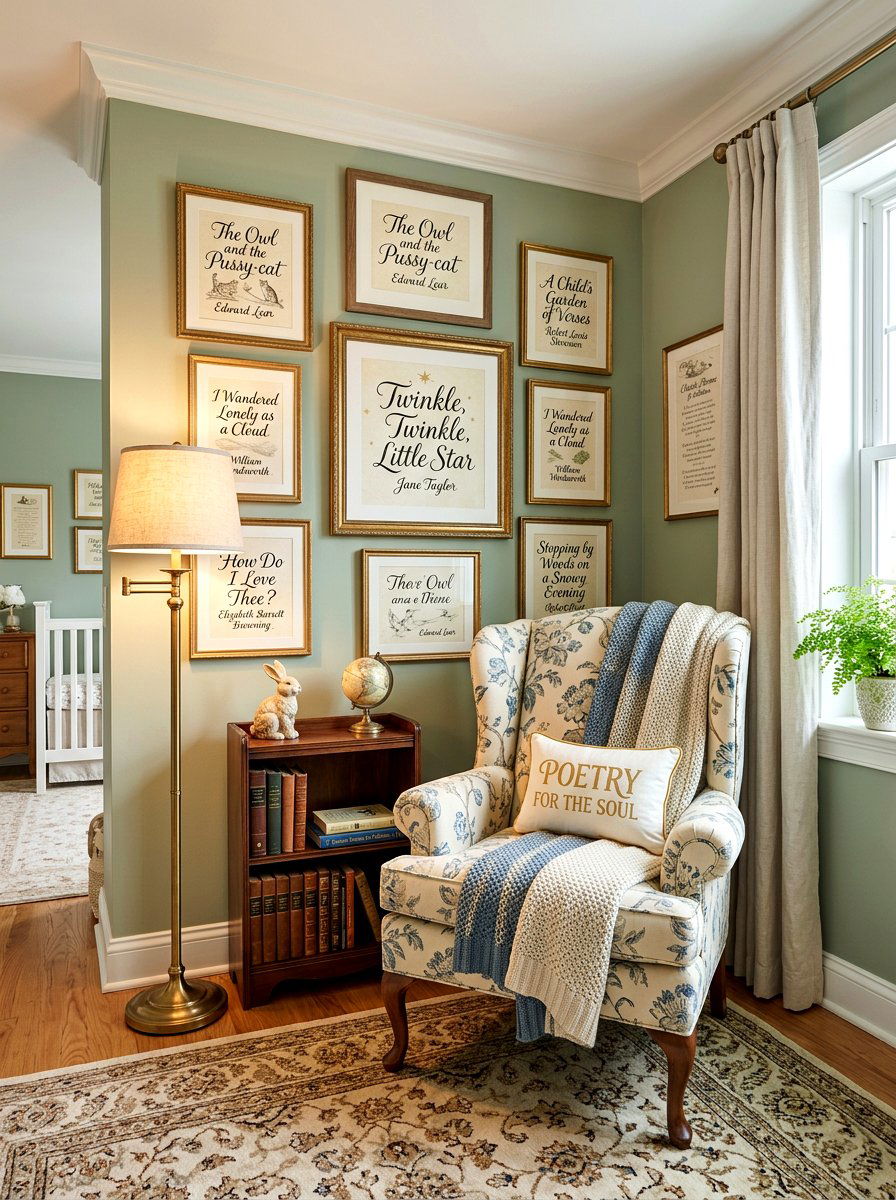 Classic Poetry Nursery Corner - 30 vintage book nursery ideas