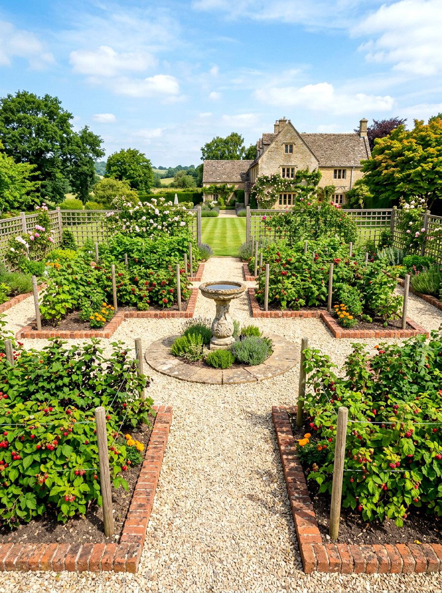 Classic Potager Berry Garden - 30 berry patch layout ideas